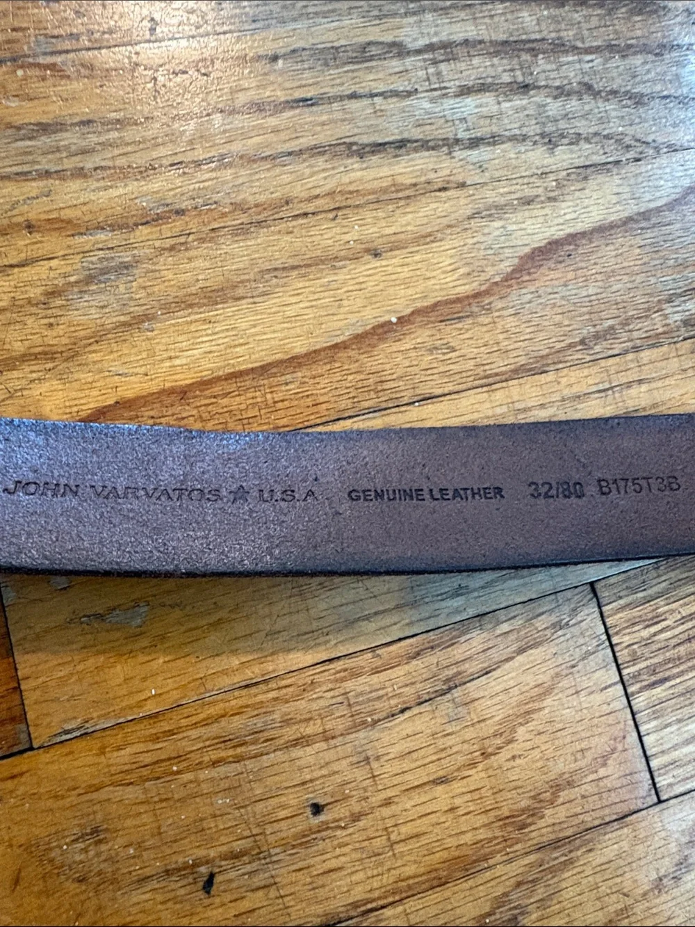 John Varvatos Dark Brown Leather Belt with Silver Buckle